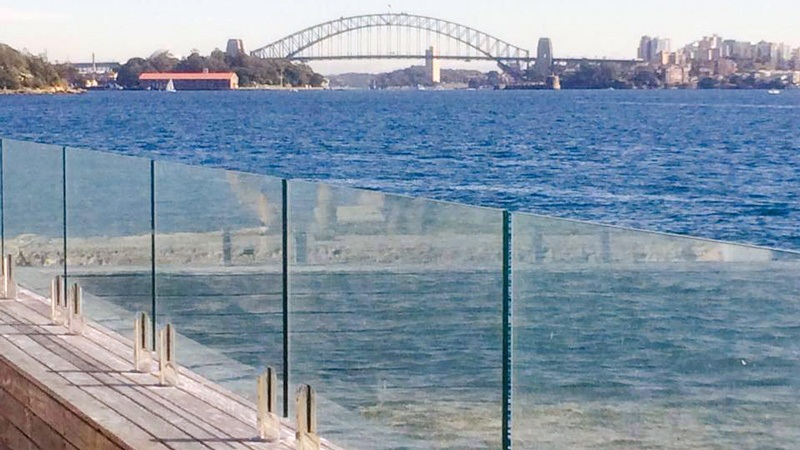 glass balustrade in Sydney Harbour